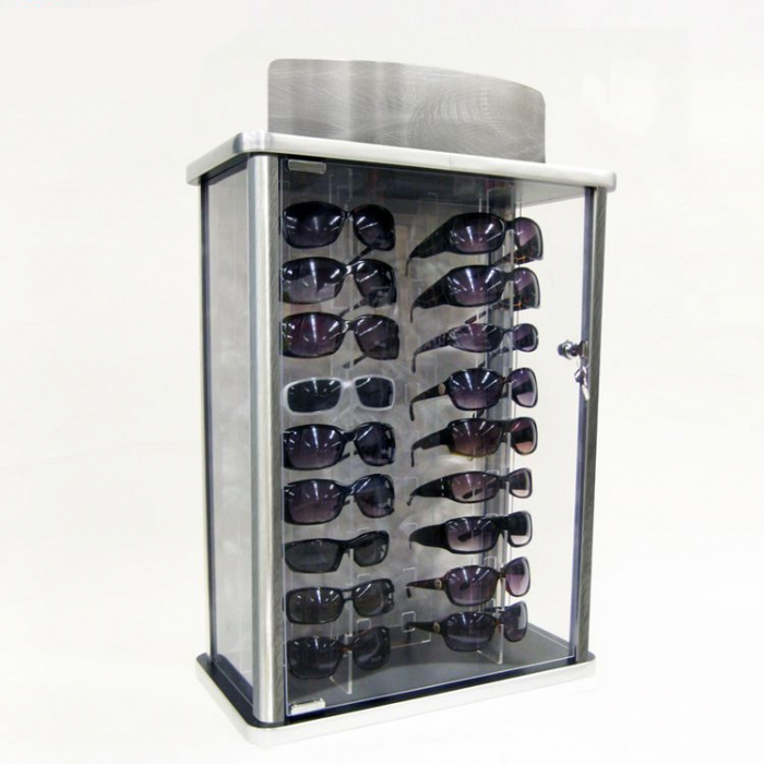 2020 Nova caixa personalitzada d'ulleres de sol d'escriptori de metall gris (2)