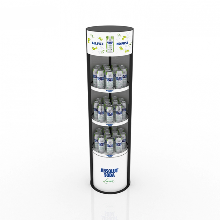 Le kiosque à boissons graphique blanc à 3 niveaux affiche la conception des étagères (1)