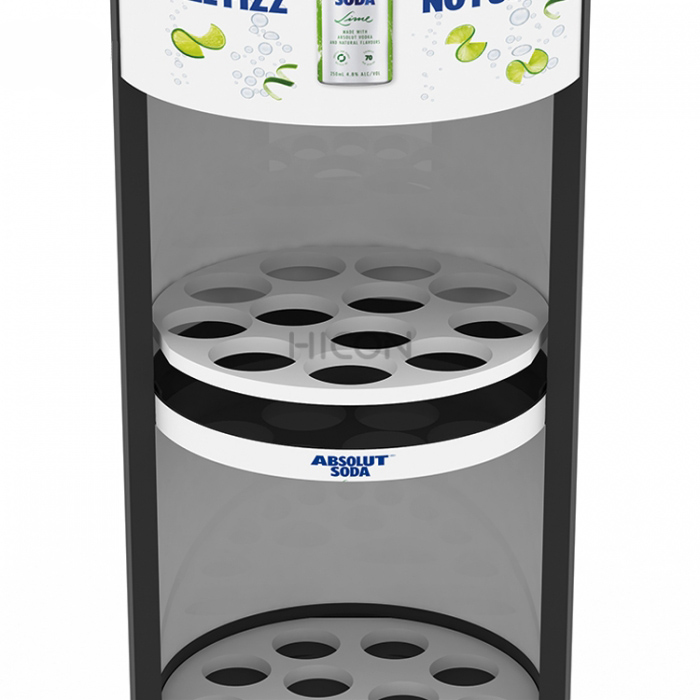 3-Tiers White Graphics Beverage Kiosk Nagpapakita ng Shelf Design (2)
