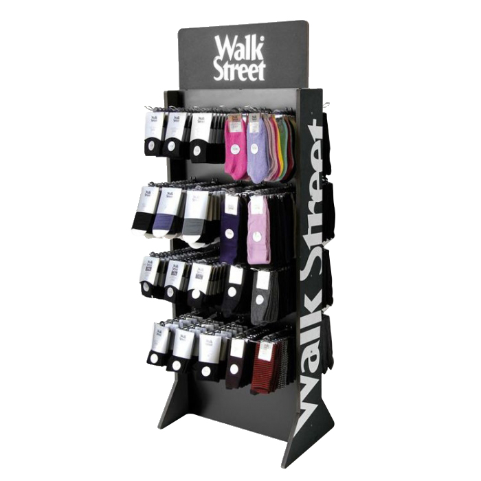 Amazing Floor Black Knockdown Metal Acrylic Socks Display Shelf (1)