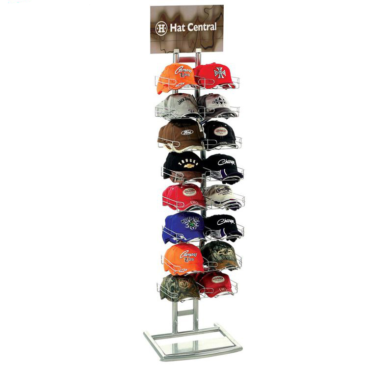 Gwirani Bwino Pawiri Pawiri Sided 8-Layer Baseball Hat Display Racks Wholesale (4)