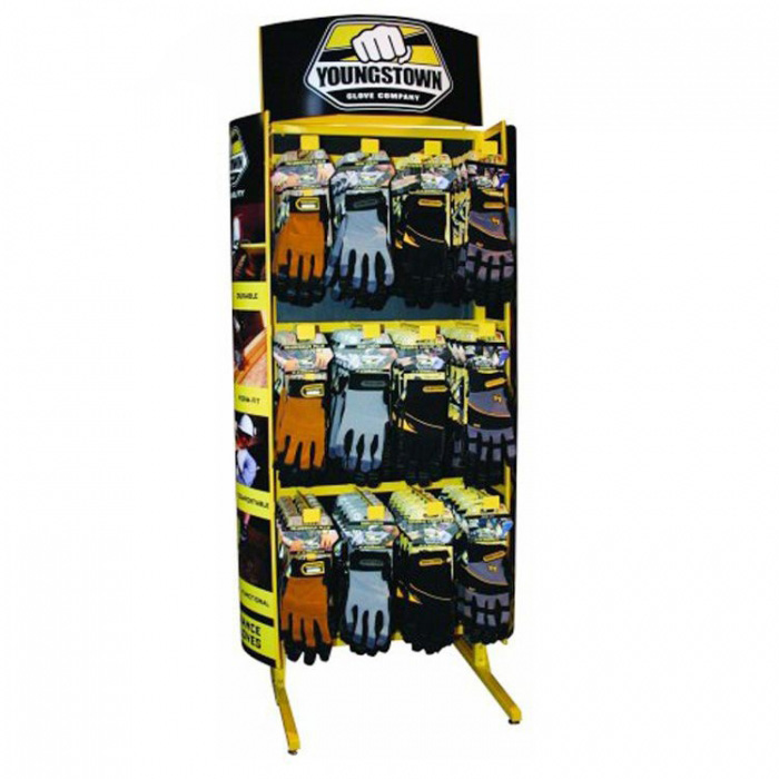 Cool Floor Mannequin Hands Yellow Metal Gloves Display Rack (2)