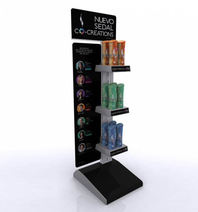 Cosmetic Marketing Display Fixture Free Standing Shampoo Display Stands Racks (1)