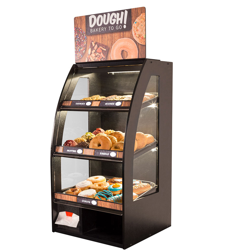 کابینت نمایش کیک نان نانوایی شیشه ای چوبی خرده فروشی مواد غذایی سفارشی (1)
