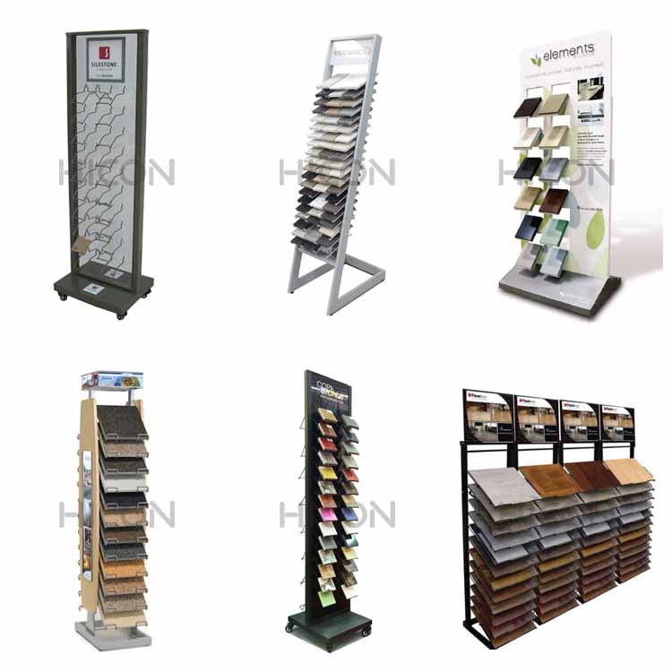 Custom Movable 4-Tier Tile Stand Display Metal Display Stand Para sa Mga Tile (2)