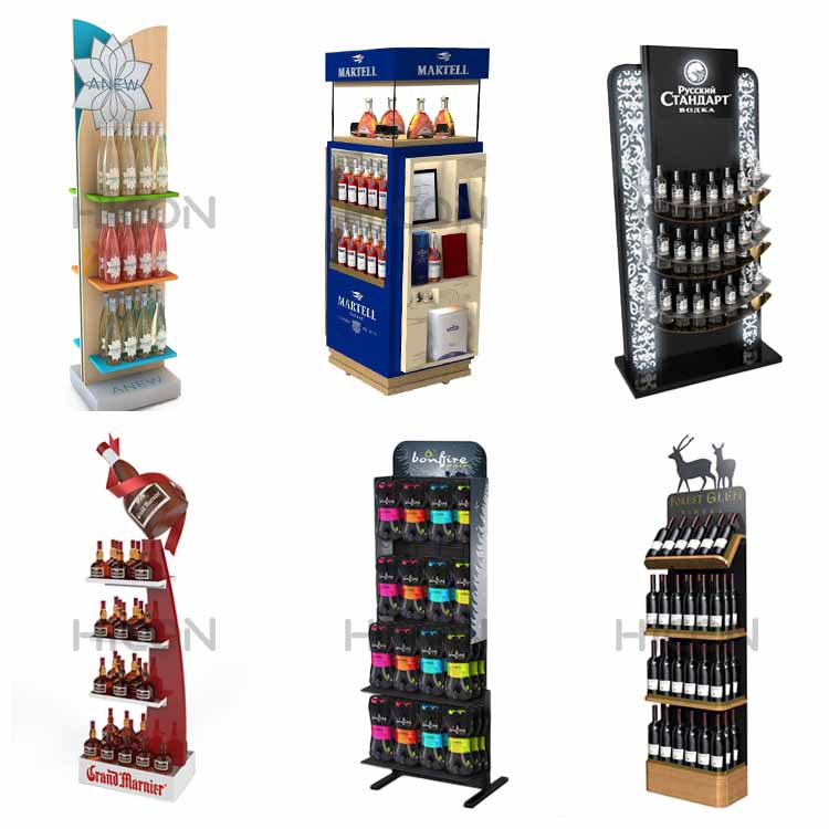 Estante de exhibición POP para refrescos energéticos de pie, estante de exhibición de bebidas de 4 niveles (5)