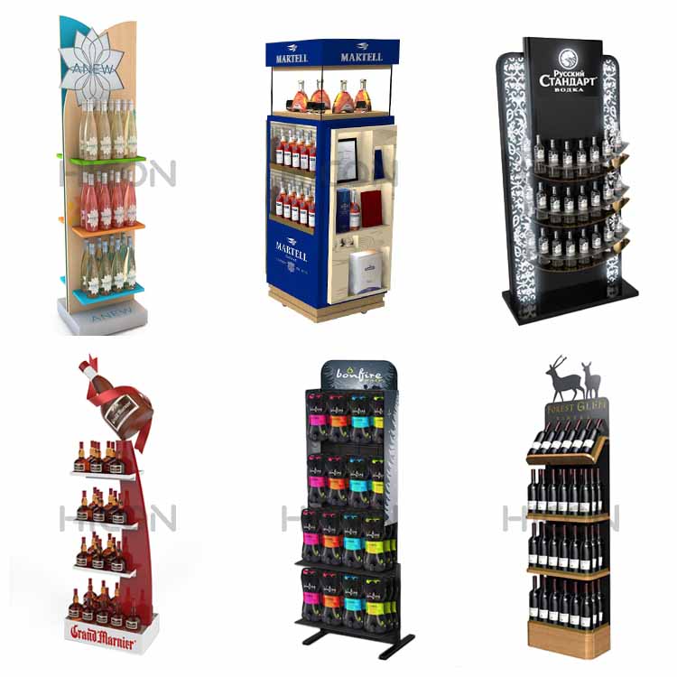 Floor Standing Energy Soft Drink POP Display Rack 4-Tier Drinks Display Rack (5)