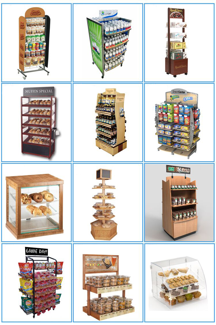 Fergees Untwerp Food Shop Oanrjochtblad Clear Acryl Bread Display Retail Bakery Cake Display Case (4)