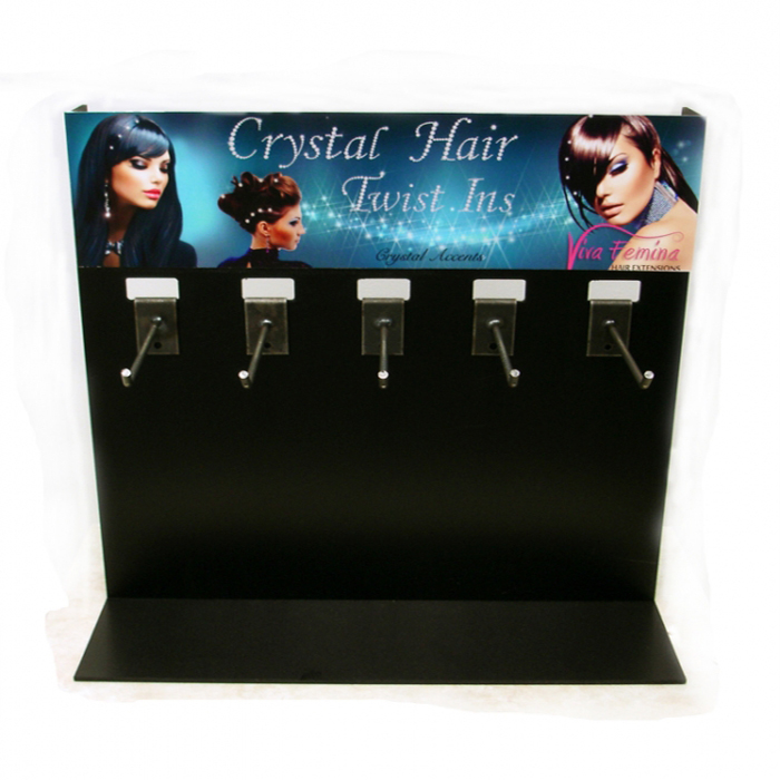 අවධානය යොමු කරන්න Countertop Metal Hair Extensions Display Stand in Store (2)