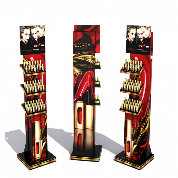 Lipstick Bejgħ bl-Imnut Aħżen Display Disinn Showroom Custom Freestanding Akriliku Lipstick Display Stand (4)