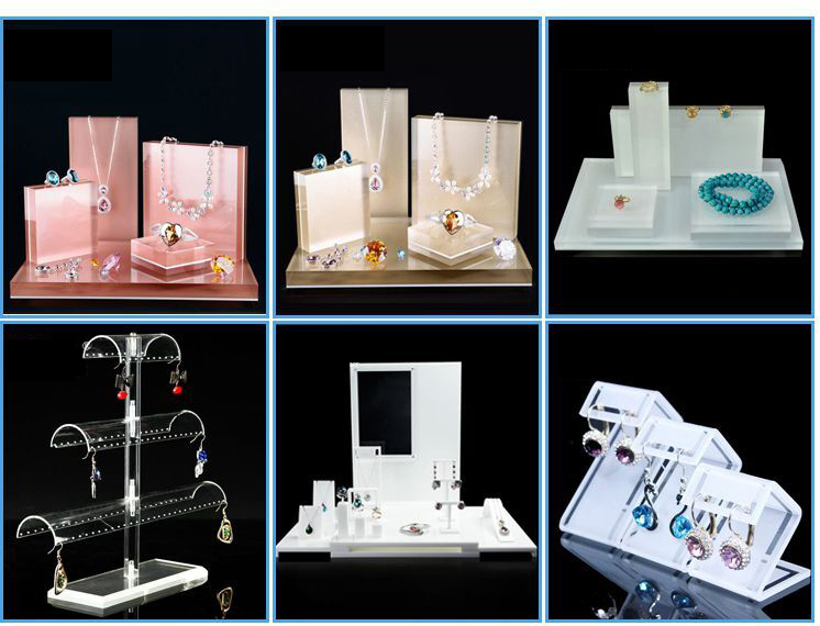 Produzione di espositori per gioielli in acrilico, espositori per gioielli da banco con alta qualità, stile elegante (6)