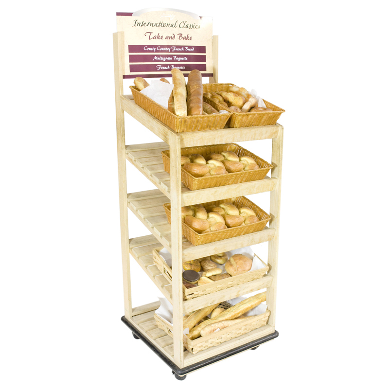 Movable Retail Store Equipment French Bread Display Stand For Sale (4)