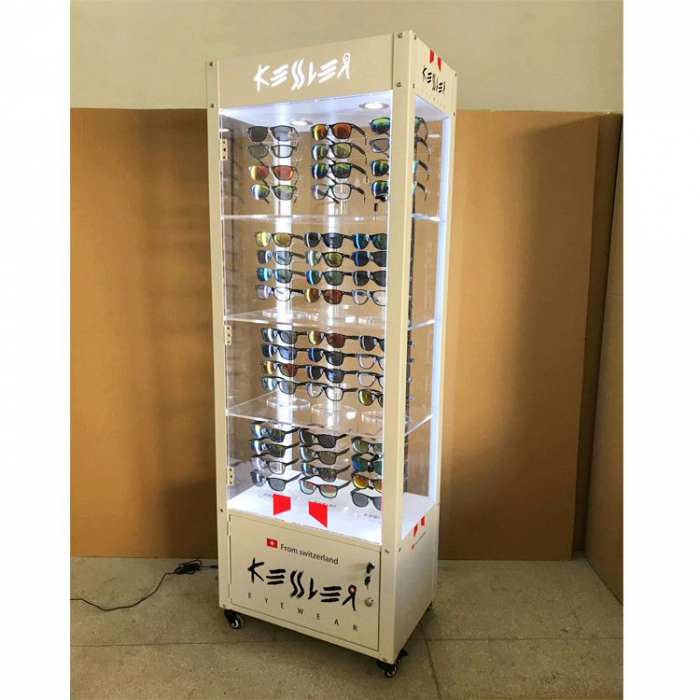 Perfect White Customized Electric Sunglasses Display Frame Stand (၂) ခု၊