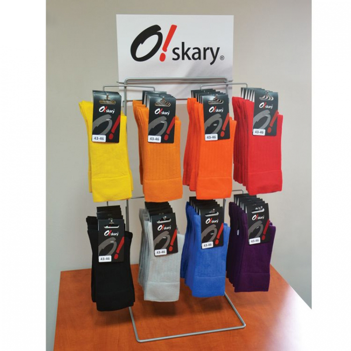 Wajer tal-metall sempliċi Griż personalizzat Countertop Sock Display Stand (3)