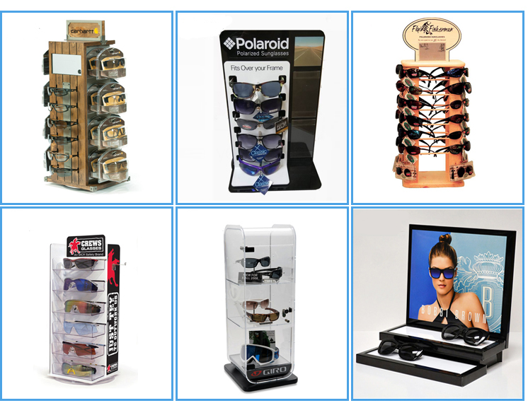 Espositore girevole per occhiali ottici in legno per visual merchandising (2)