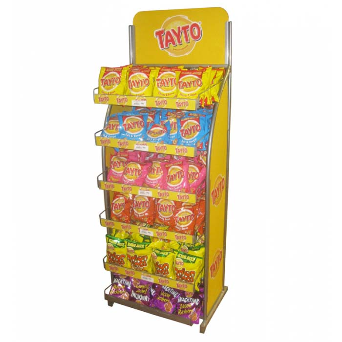 Jūsu zīmola Sweet Candy Chips reklāma veikalā Metāla pārtikas stends (1)