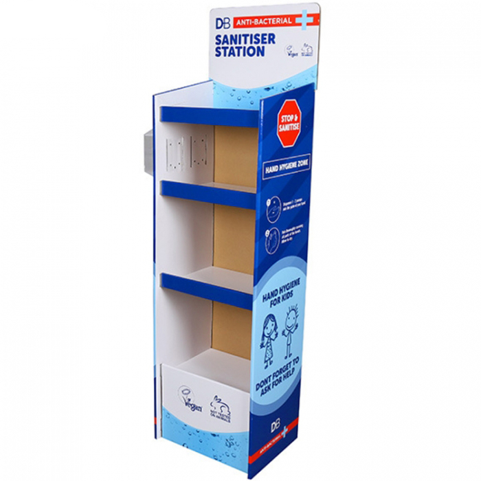 2-Tired Blue Cardboard Custom Counter Display Boxes For Retail Store (2)