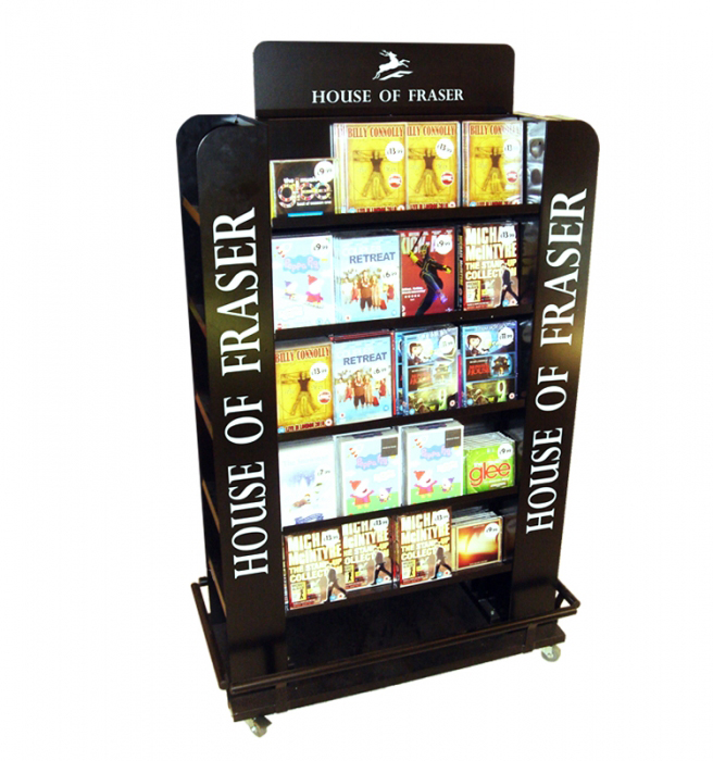 2-Way In Store Metal Wire Movable Cd Dvd Display Rack Free Standing (3)