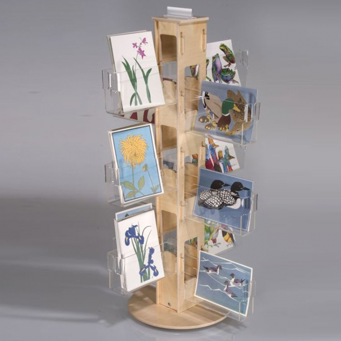 4-Sides Acrylic Rotatable Countertop Wall Book Postcard Display Units (2)