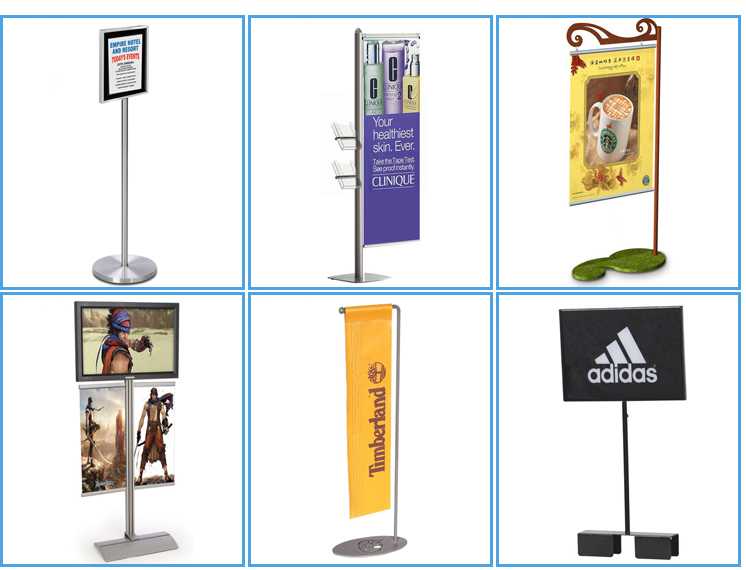 Adjustable Metal Stand Advertising Poster Frame Custom Pop Up Shopping Mall Retail Floor Display Stand  (4)