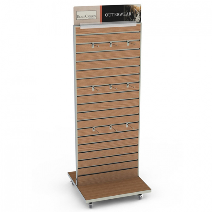 Athletic Brown Customized Wood Slatwall Gondola Display Units (3)