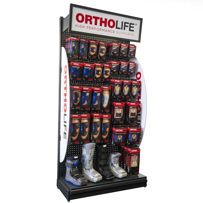 Athletic Free Standing Metal Pegboard Hook Display Store Fixtures (1)
