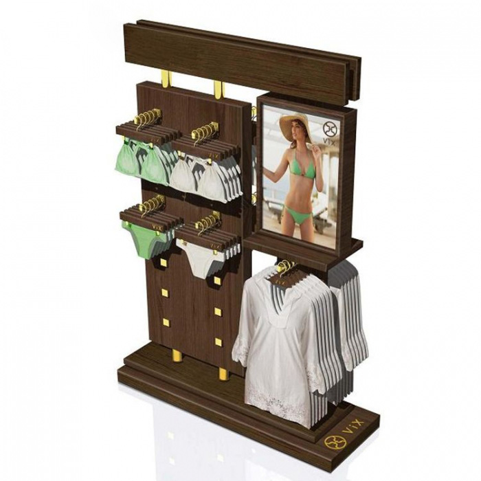 Beautiful Brown Wood Floor Underwear Dress Display Idea Stand (3)