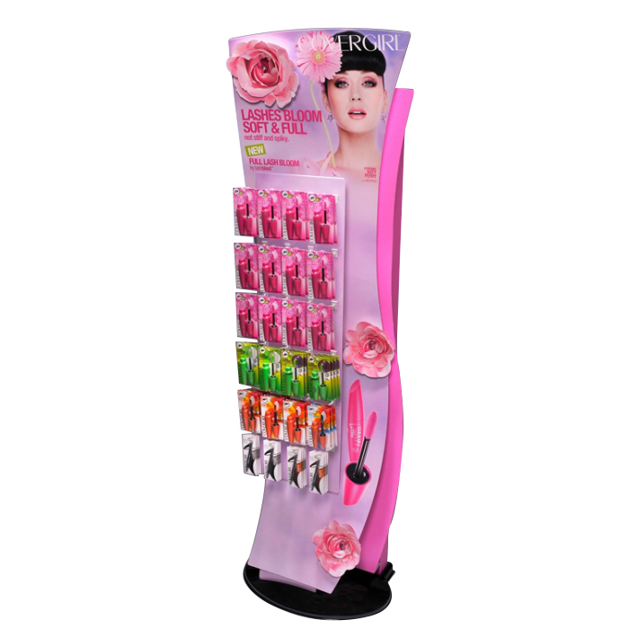 Beautiful Customized Pink Floor Acrylic Eyelash Grower Retail Display Rack (1)