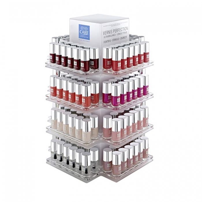 Beauty Bar Counter Top Rotating 4-Way Acrylic Opi Nail Polish Display Rack (1)