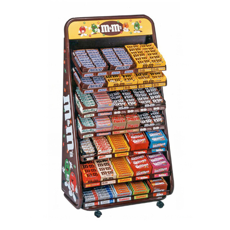 Brand Food Retail Shop Freestanding Mobile Chocolate Candy Display (3)