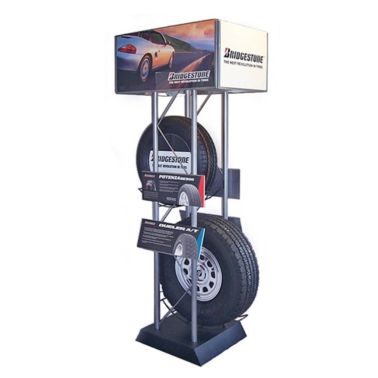 Car Spare Parts Showroom Heavy Duty Wheel Rim And Tire Display Rack (2)