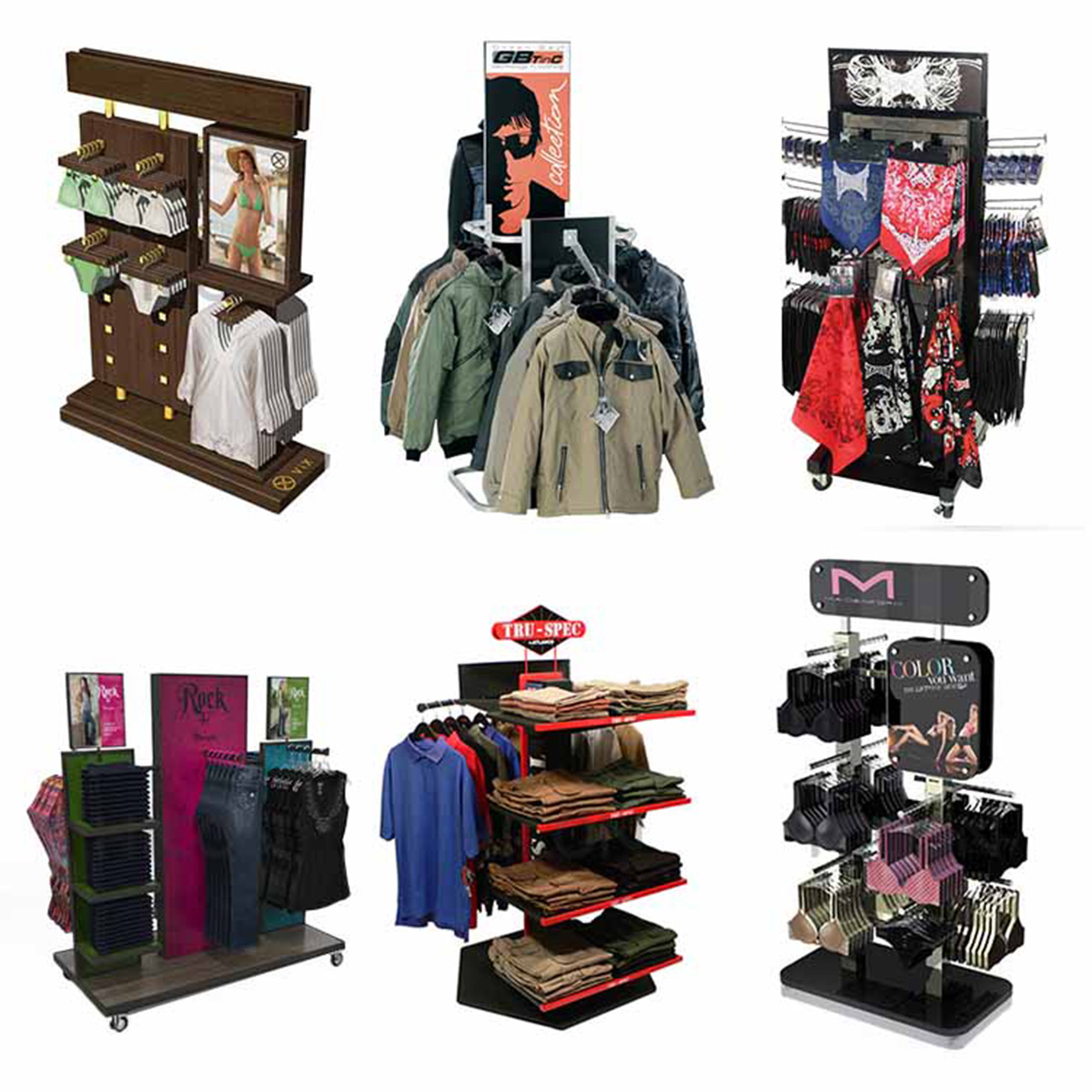 Cardboard Garment Display Idea Retail Garment T-Shirt Display Rack (8)