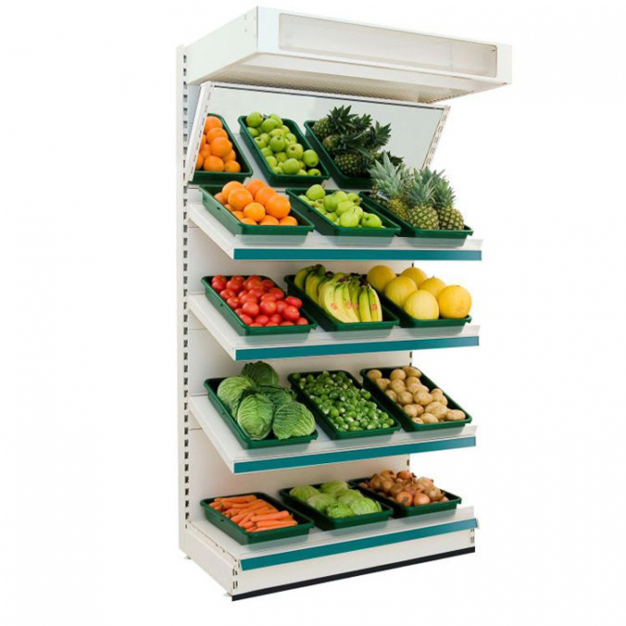 Clean White Metal Customized Vegetable And Fruit Display Shelves (1)