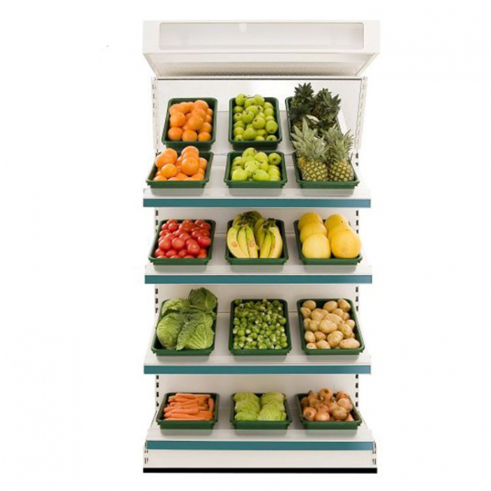 Clean White Metal Customized Vegetable And Fruit Display Shelves (2)