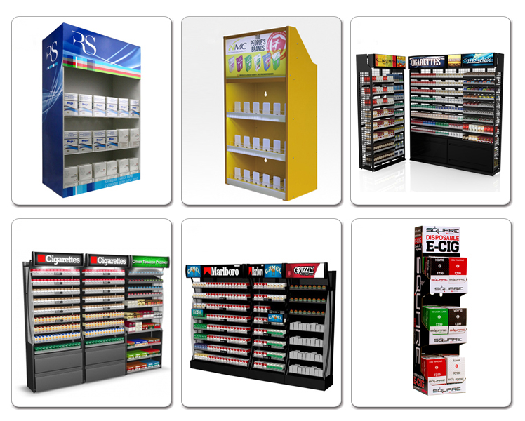 Commercial Cigarette Retail Shop Unique Floorstanding Tobacco Display Stand (2)