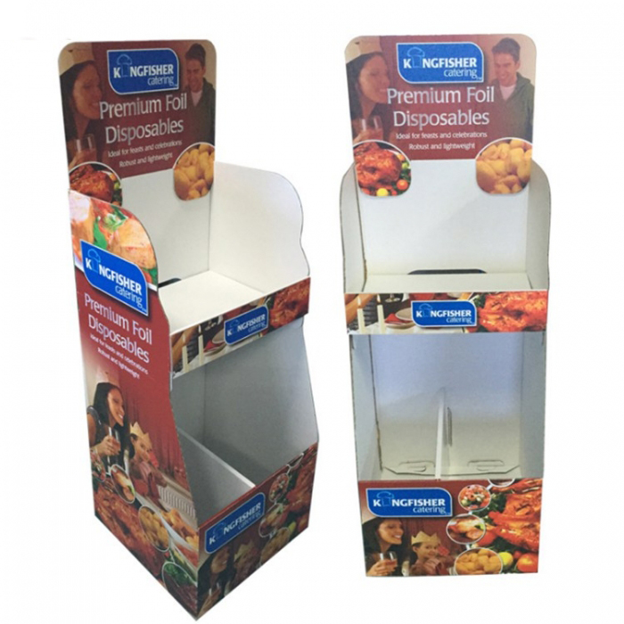 Convenient Customized 2-Tier Freestanding Cardboard Pop Up Display Rack (1)