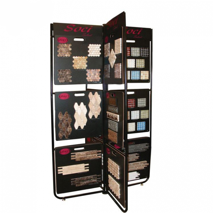 Convenient Rotating Black Metal Ceramic Tile Display Boards Stand (2)