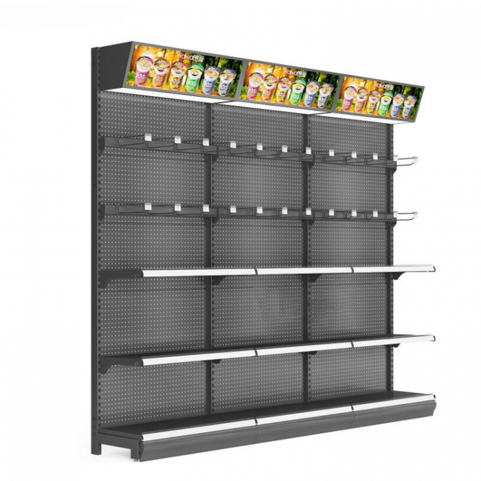 Cost Effective Black Metal Gondola End Supermarket Store Shelving (1)