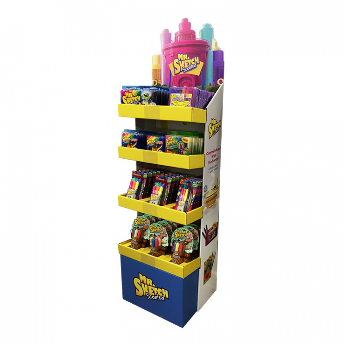 Cost Effective In Store Movable Free Standing Cardboard Floor Display Stand (2)
