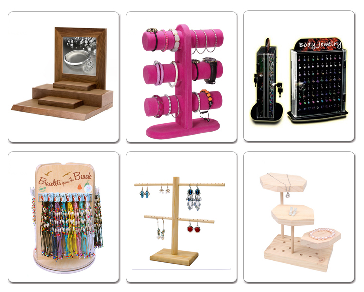 Creative Design Movable Floor Wood Bracelets Display Stand For Sale (1)