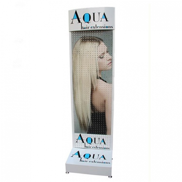 Creative White Metal Pegboard Floor Hair Bow Extension Display Rack (1)