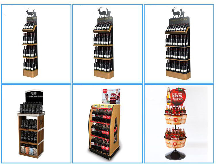 Custom Cool Liquor Convenience Store Floor Water Display Equipments For Sale (2)