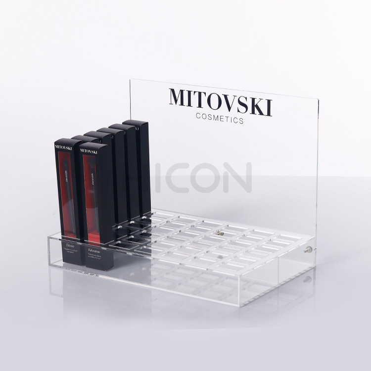 Custom Cosmetic Shop Clear Acrylic Makeup Brushes Display Stand (7)