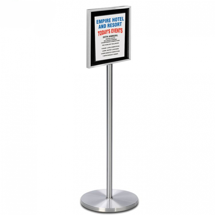Custom Freestanding Stainless Steel Base Portable Hotel Information Display Sign Board Stand (1)