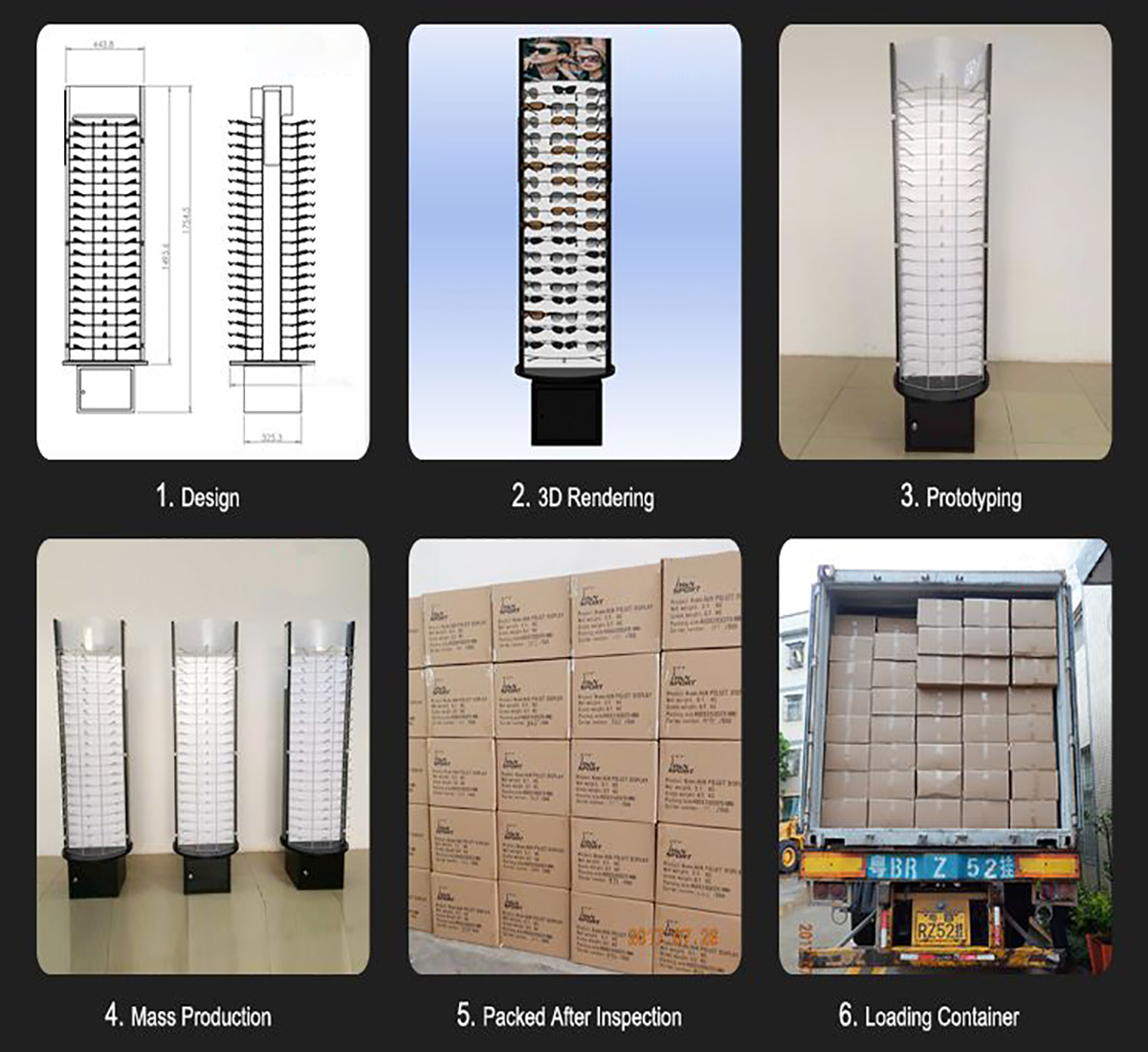 Custom Product Display Showcase Mixed Material Wholesale Floor Display Stand (4)