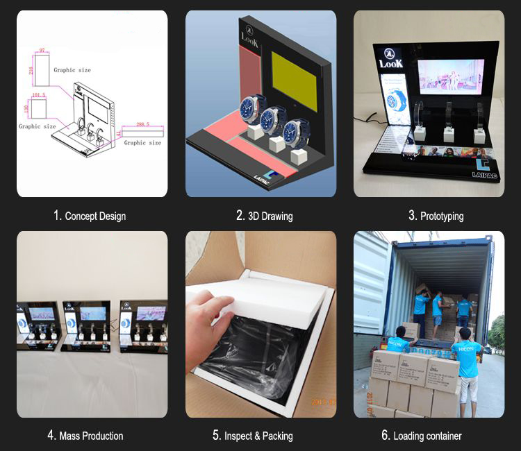 Custom Retail Store Fixture Counter Top Watch Display Case Display Cabinet (4)