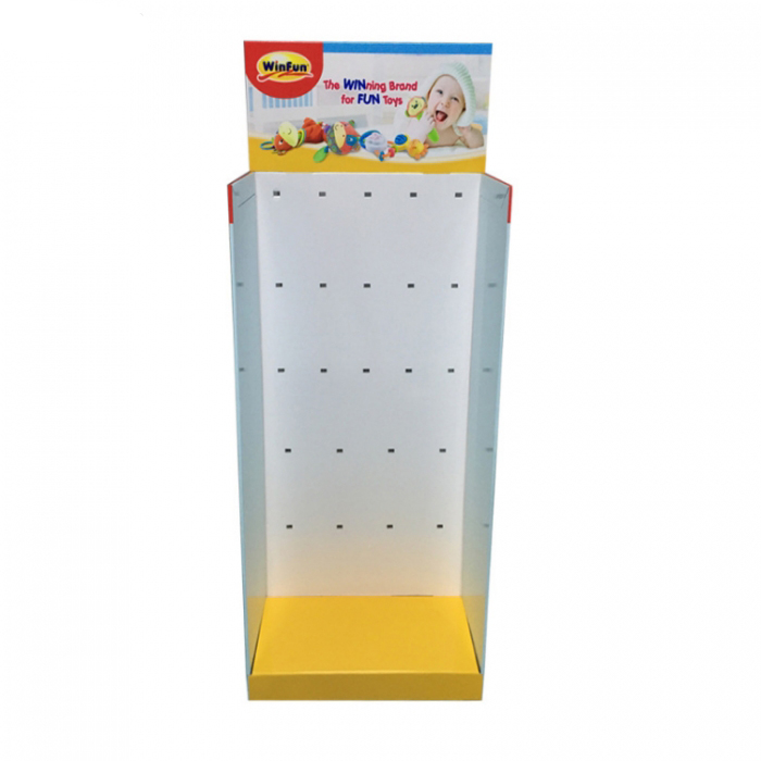 Custom Yellow Single-Sided 4 Tier Floor Cardboard Display Stands (2)