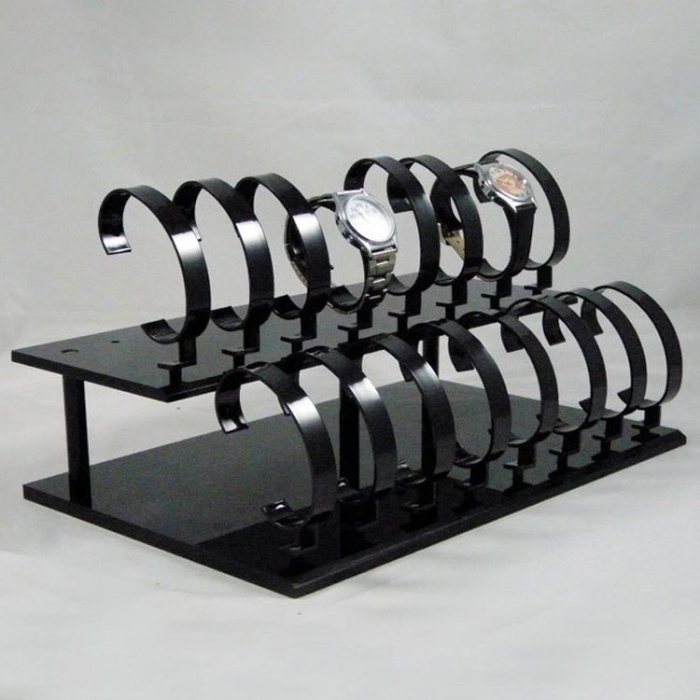 Customized Counter Top Black Acrylic Watch Display Racks For Sale (2)