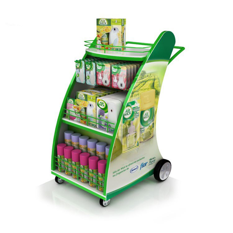 Customized Green Metal Catering Displays & Food Stands Trolley (2)
