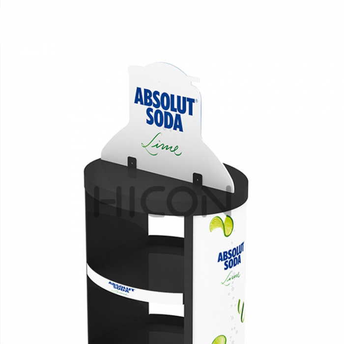 Customized White 4-Tiers Metal Creative Soft Drink Displays Rack (6)